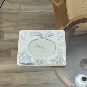Russ Baby's Baptism Frame - White and Blue